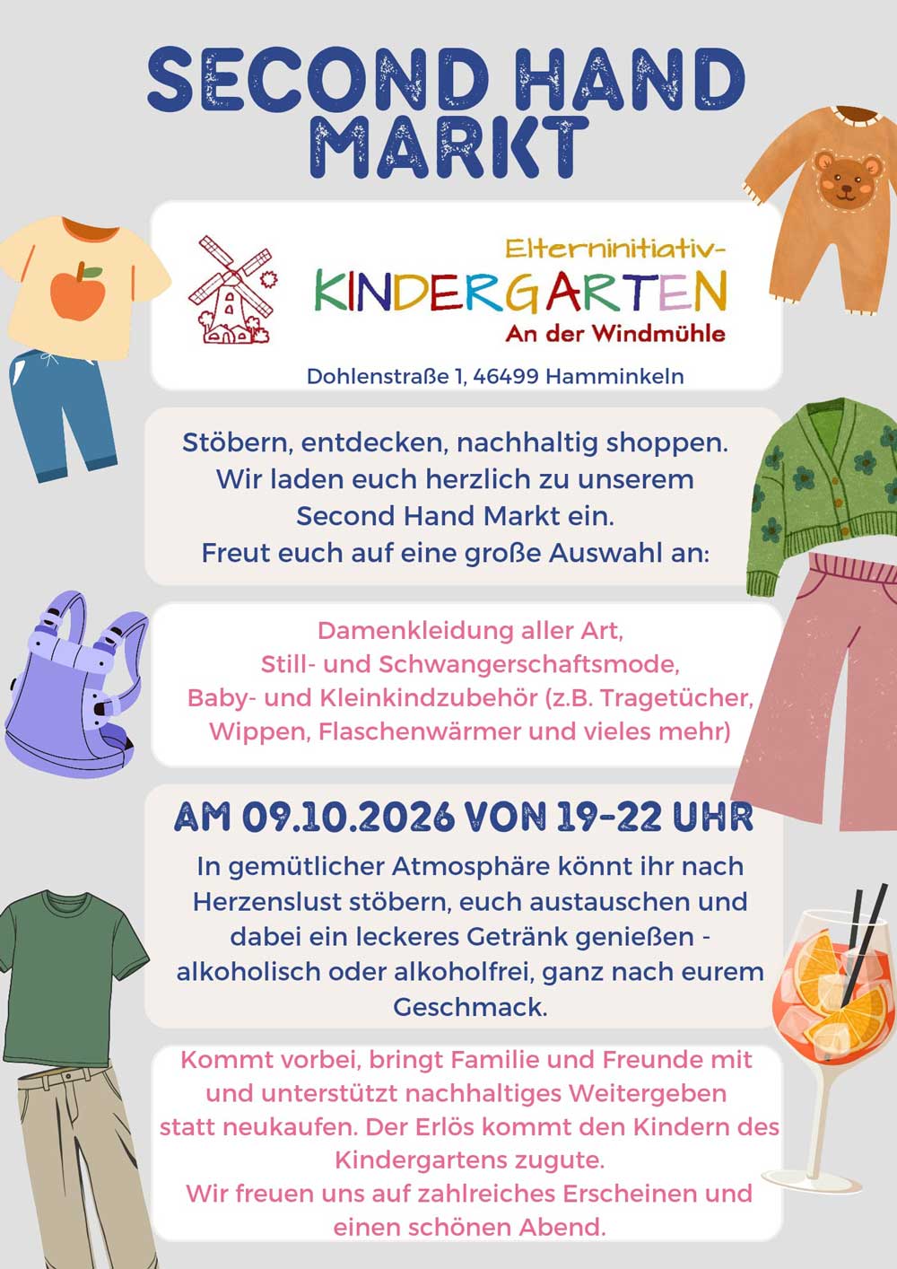 Second Hand Markt am 09.10.2026 ab 19:00 Uhr (Plakat)