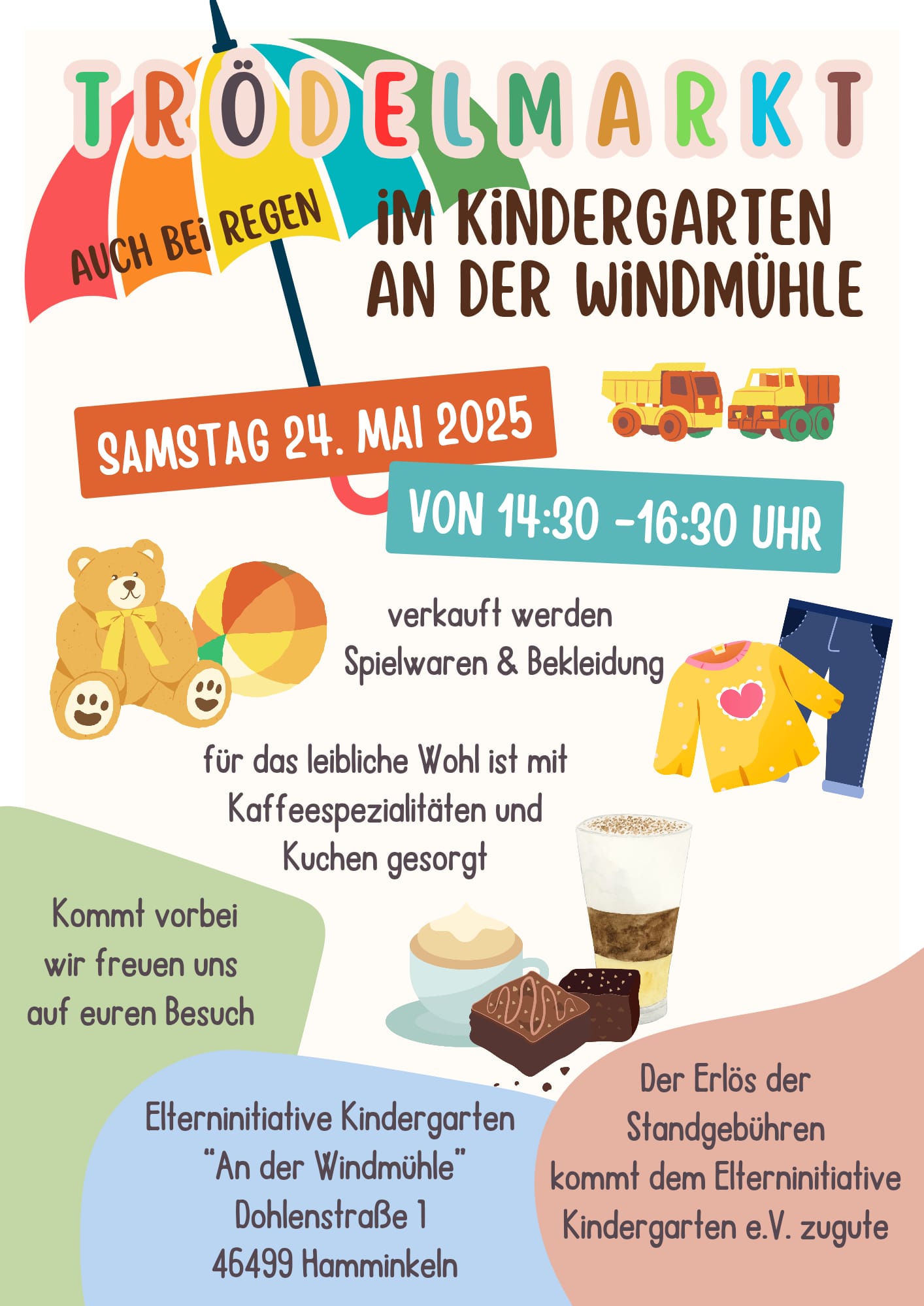 Kinder Flohmarkt im Kiga An der Windmuehle Am 24.05.2025 von 14:30 bis 16:30 Uhr (Flyer)